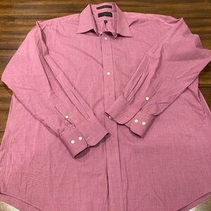 Marshall Fields Men's Pink/Fuchsia/Rose button up shirt - Size 17-1/2